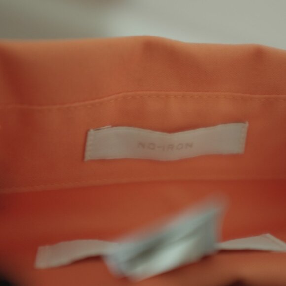 Chico's apricot non iron rolled sleeves shirt blouse 100% cotton size 1 - Picture 10 of 11